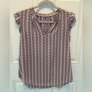Herringbone Print Blouse